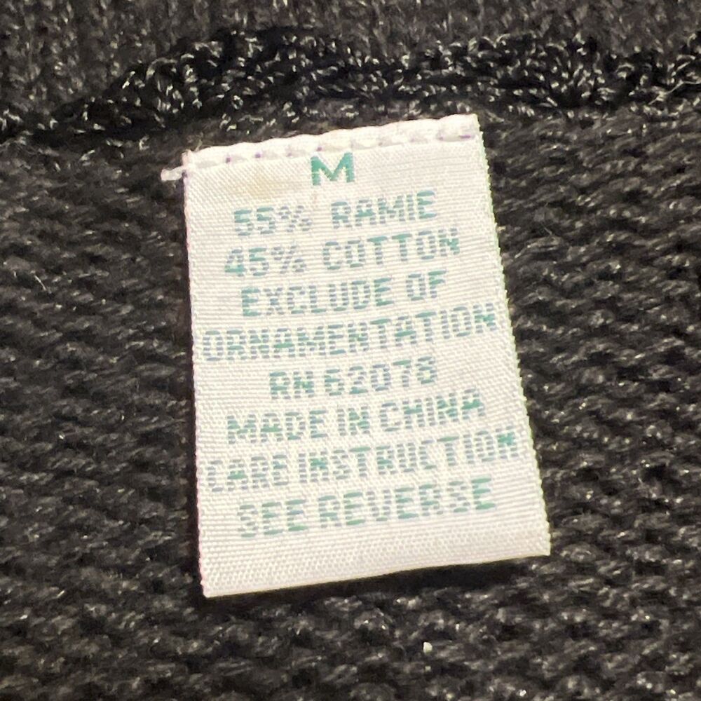 Vtg Shenanigans Black Daisy & Ladybug Y2K Cottagecore Knitted Cardigan Sweater M - Picture 9 of 10